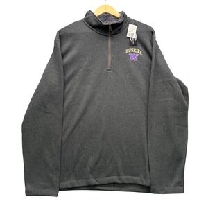 Champion Elite Washington Huskies Quarter Zip Pullover Mens XL Gray Sherpa
